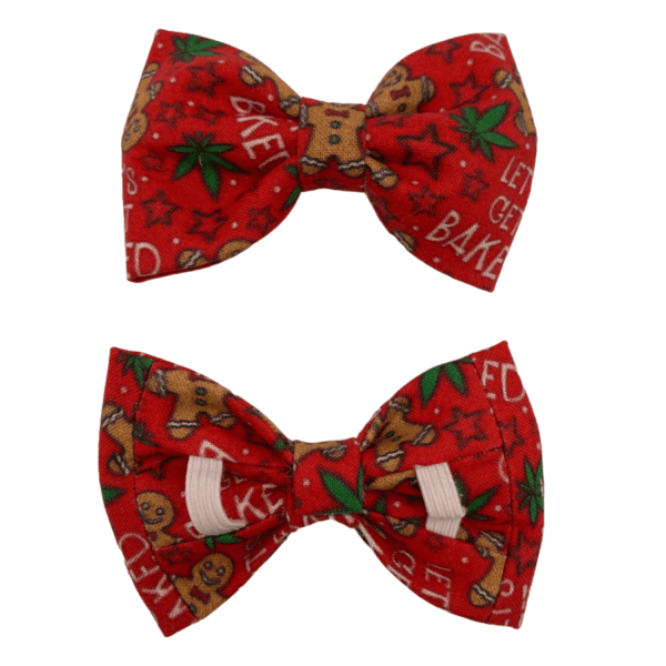 420 get baked christmas bowtie for little dogs or cats