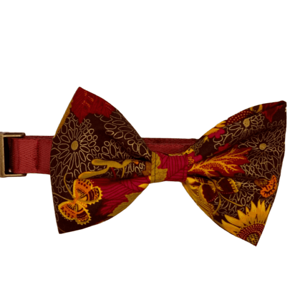 autumn sunflower adjustable dog collar bowtie