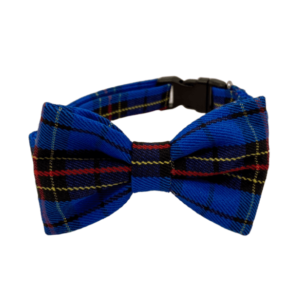 blue plaid bowtie adjustable collar made for thor