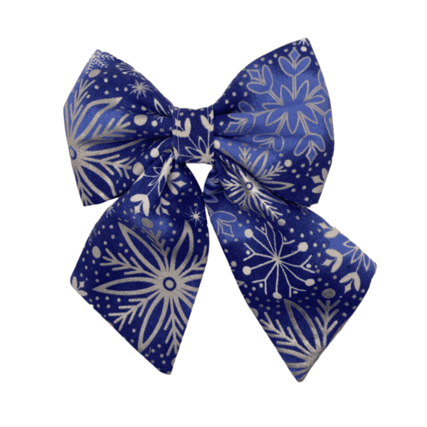 blue snowflake sailor doggy bowtie