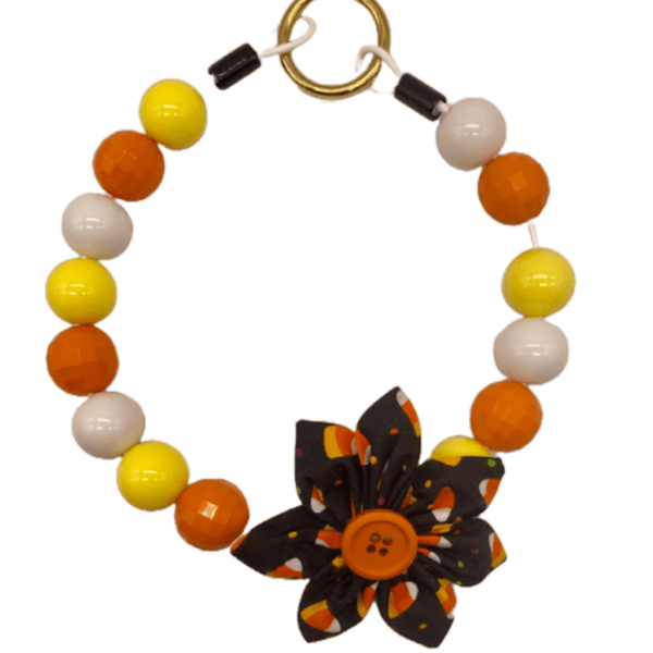 candy corn beaded dog collar