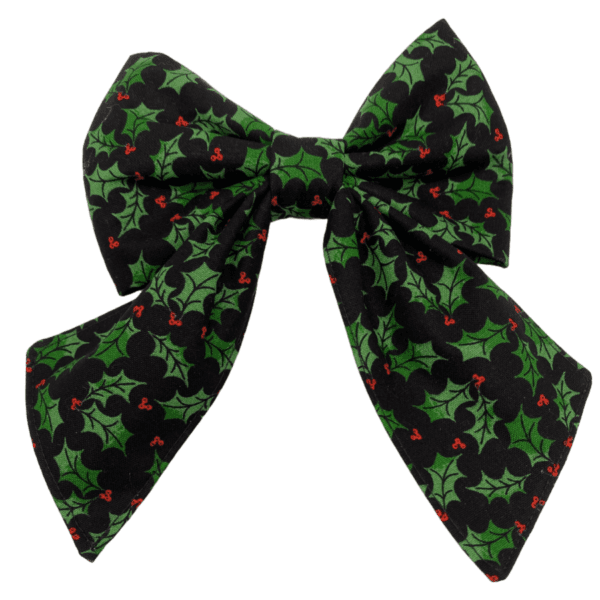 christmas holly sailor doggy bowtie