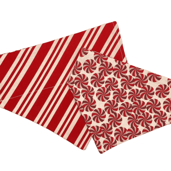 christmas peppermint reversible over the collar bandana