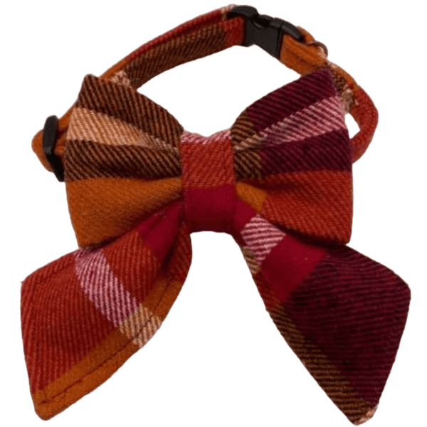 fall plaid adjustable collar little dogs or cats