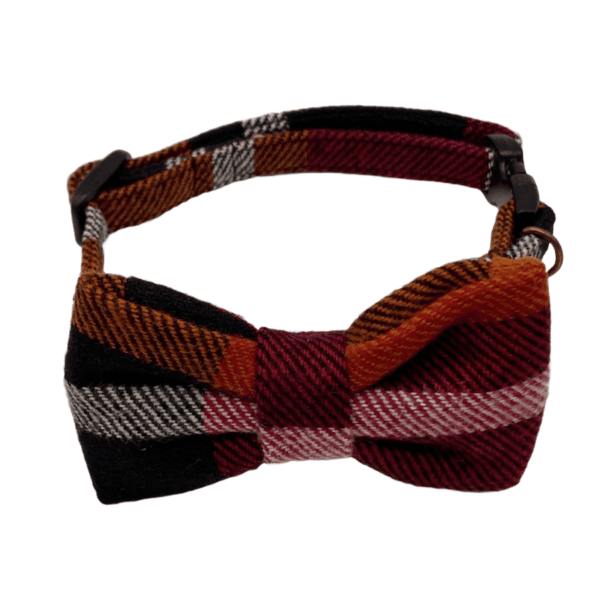 fall plaid bowtie adjustable collar little dogs or cats