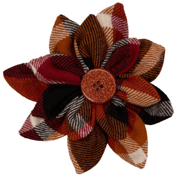 fall plaid removable flower