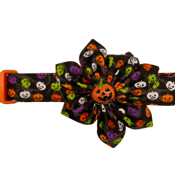 halloween pumpkins flower adjustable dog collar