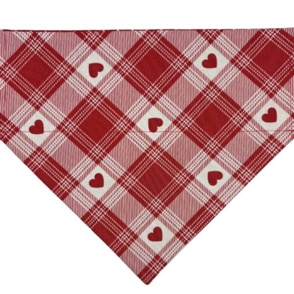 hearts plaid over the collar bandana