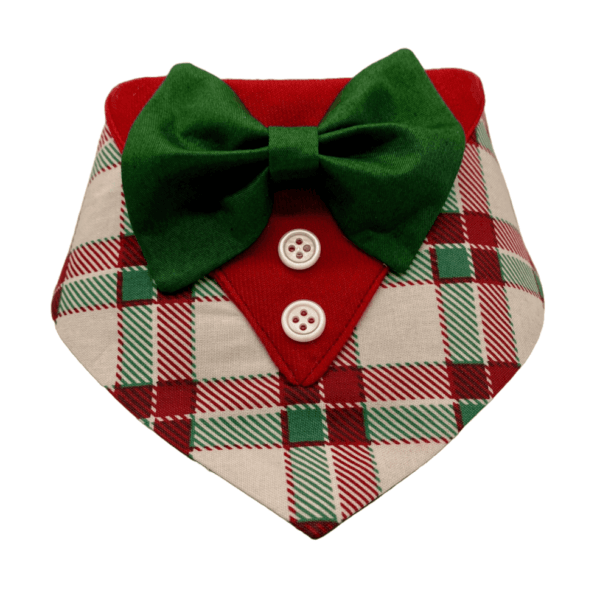 holiday checkered plaid tuxedo bandana