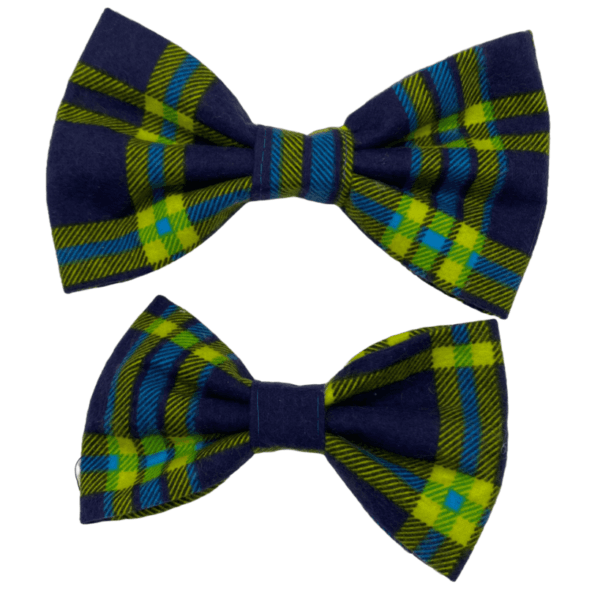 lime blue plaid bowtie