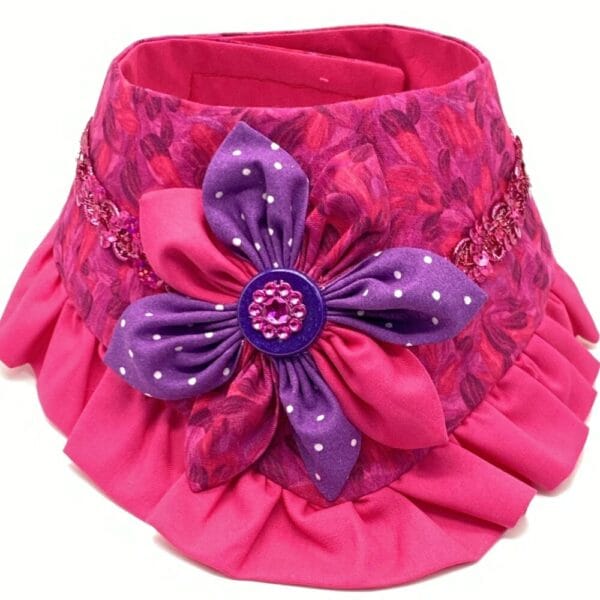 magenta ruffle bandana