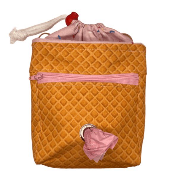 pink ice cream doggy training bag