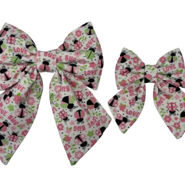 pink lovebug sailor dog bowtie