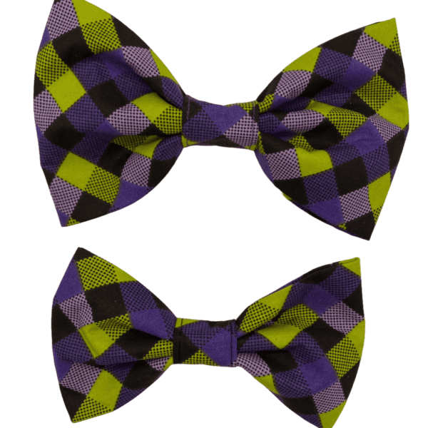 purple lime checkered bowtie