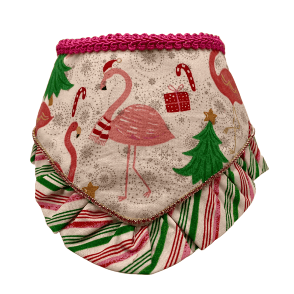 ruffled christmas flamingo bandana