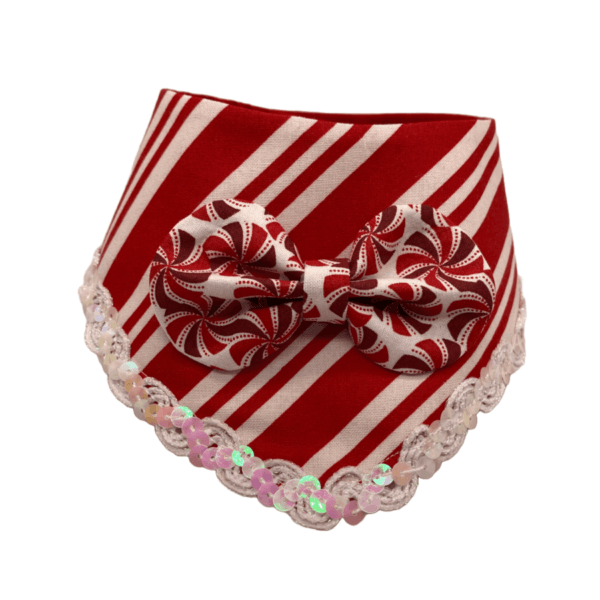 ruffled red peppermint bandana