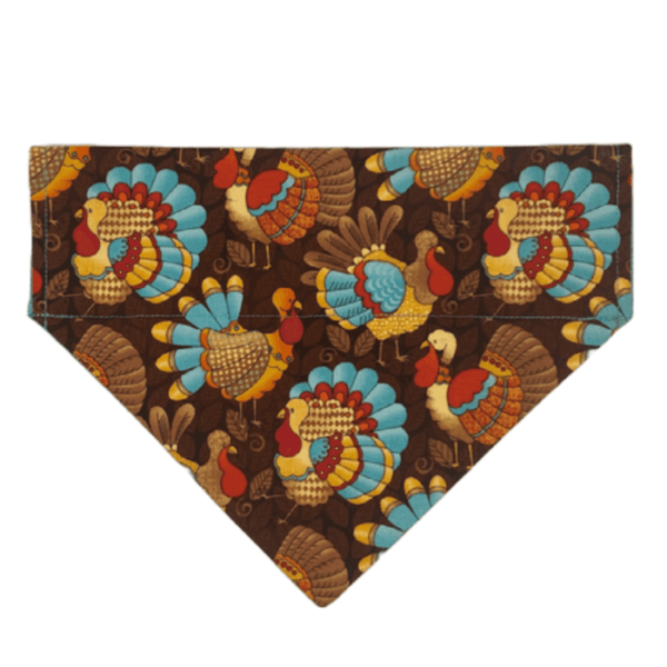 teal turkeys over the collar bandana