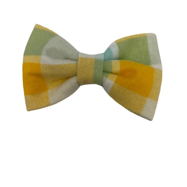 vibrant springtime plaid bowtie for little dogs or cats