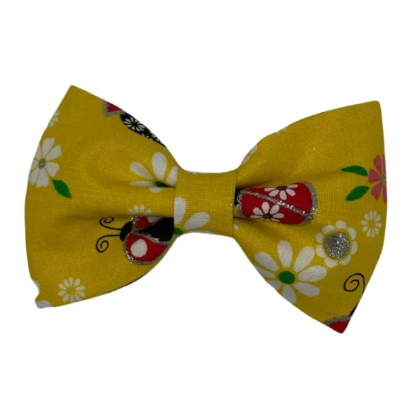 yellow ladybug bowtie for little dogs or cats